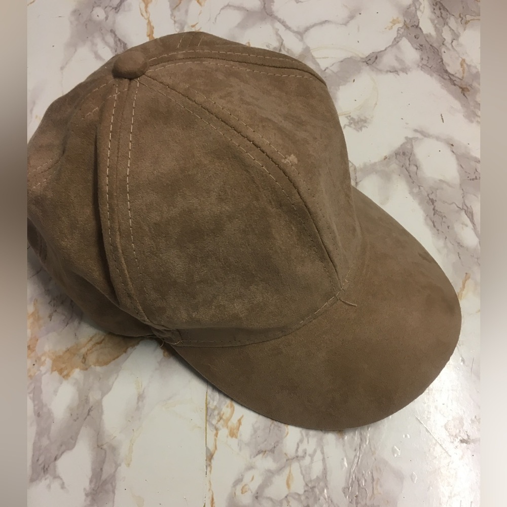 Beige Suede Look and Feel Hat O/S